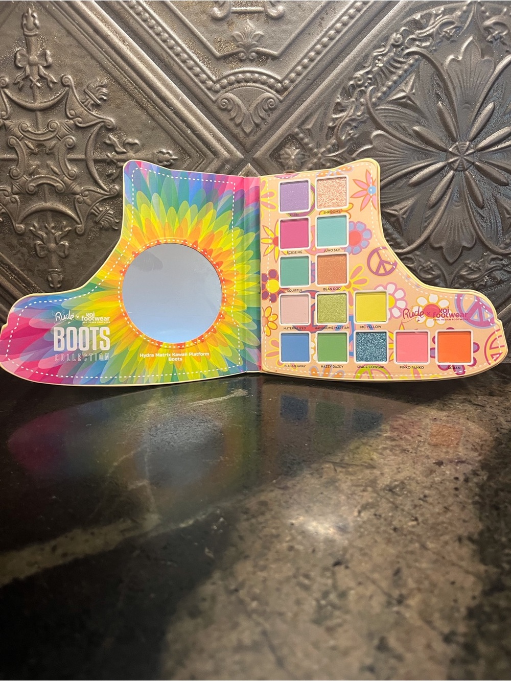 Rude and koi footwear boots collection eyeshadow palette